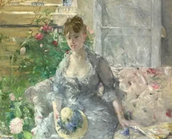 Jeune femme assise sur un sofa (détail) (toiles encadrées)
