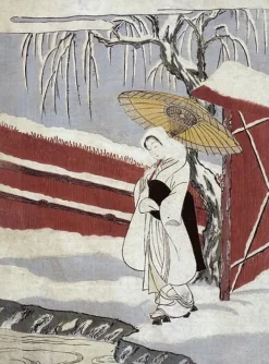 Jeune femme dans la neige, 1725-1770 (panneaux aluminium)
