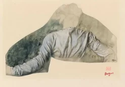 Jeune femme en buste vue de dos, étude pour Sémiramis construisant Babylone (panneaux acryliques)
