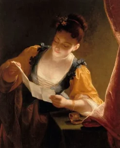 Jeune fille lisant une lettre (toiles sur châssis)