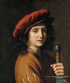 Jeune homme tenant une épée (panneaux aluminium)