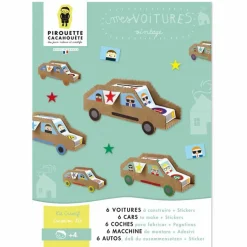 Kit créatif 6 voitures à construire + Stickers