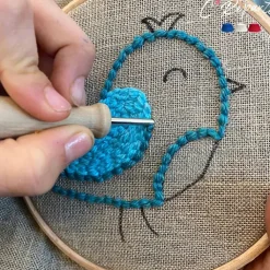 New Kit Punch Needle 1 Motif - Oiseau bleu Loisirs Créatifs