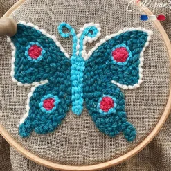 Online Kit Punch Needle 1 Motif - Papillon bleu Loisirs Créatifs
