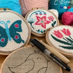 Online Kit Punch Needle 1 Motif - Papillon bleu Loisirs Créatifs