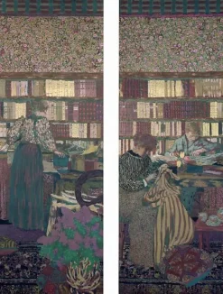 La bibliothèque et La table de travail (panneaux aluminium)