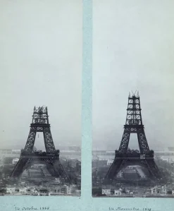 Sale La construction de la Tour Eiffel vue de l'une des tours du palais du Trocadéro (panneaux aluminium) Panneaux Aluminium|Panneaux Acryliques
