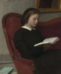 La liseuse : Marie Fantin Latour, soeur de l'artiste (panneaux aluminium)