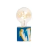Lampe Tie&Dye - Bleu Pétrole et Jaune