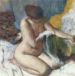 La sortie du bain ou Femme s'essuyant le bras gauche (panneaux aluminium) Panneaux Aluminium|Toiles Encadrées