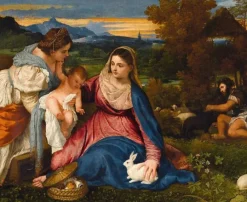 La Vierge et l'Enfant avec sainte Catherine dit "la vierge au lapin" (panneaux acryliques)