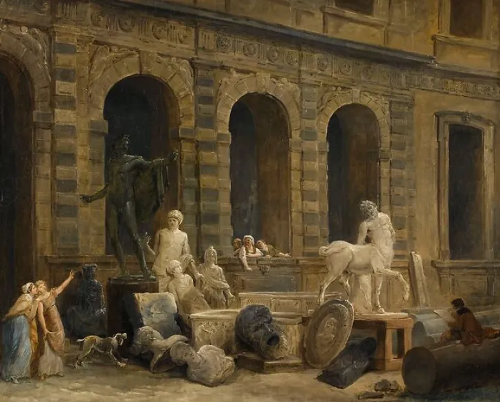 Clearance Le Dessinateur d'antiques devant la Petite galerie du Louvre (toiles sans cadre) Toiles Sans Cadre|Affiches D'Art Encadrées