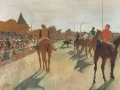 Le Défilé, dit aussi Chevaux de course devant les tribunes (panneaux acryliques)