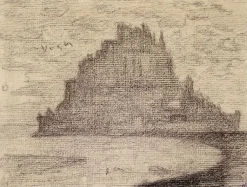 Discount Le Mont de Saint-Michel dans la brume (affiches d'art encadrées) Affiches D'Art Encadrées