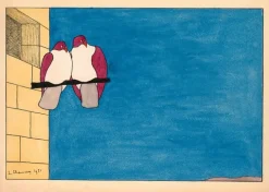 Les Deux Pigeons, 1921 (panneaux aluminium)