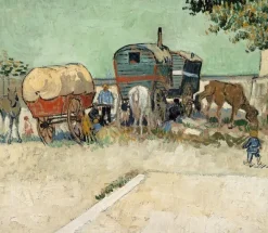Les roulottes, campement de bohémiens aux environs d'Arles (panneaux aluminium)