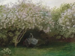 Lilas, temps gris, ou Le repos sous les lilas, jardin de Monet à Argenteuil (panneaux aluminium)
