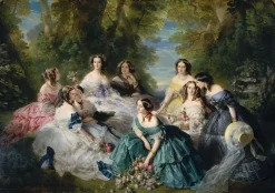 Online L'impératrice Eugénie entourée des dames d'honneur du palais (toiles sur châssis) Toiles Sur Châssis|Toiles Sans Cadre