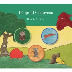 Discount Lot de 3 badges Léopold Chauveau - Animaux Loisirs Créatifs|Habits Et Accessoires