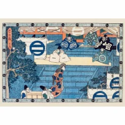 Lot de 16 cartes postales 14 x 20 cm - Hiroshige - Le trésor des vassaux fidèles