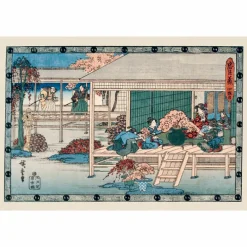 Lot de 16 cartes postales 14 x 20 cm - Hiroshige - Le trésor des vassaux fidèles