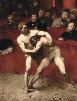 Lutteurs (toiles encadrées)