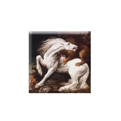 Online Magnet Stubbs Cheval attaqué par un lion Magnets
