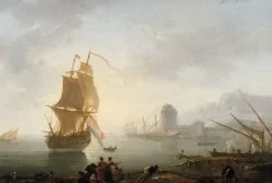 New Marine, le midi, pêcheurs tirant un filet (affiches d'art encadrées) Affiches D'Art Encadrées|Toiles Encadrées