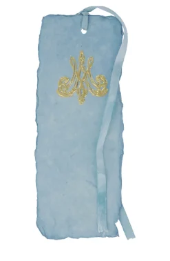 Best Marque-page papier bouilli en cuve - Monogramme de Marie-Antoinette - Bleu Cartes Et Marques Pages