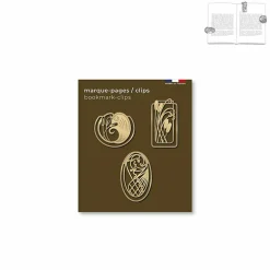 3 marque-pages/clips en métal - Art nouveau roseau - tout simplement,