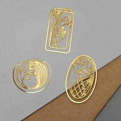 3 marque-pages/clips en métal - Art nouveau roseau - tout simplement,