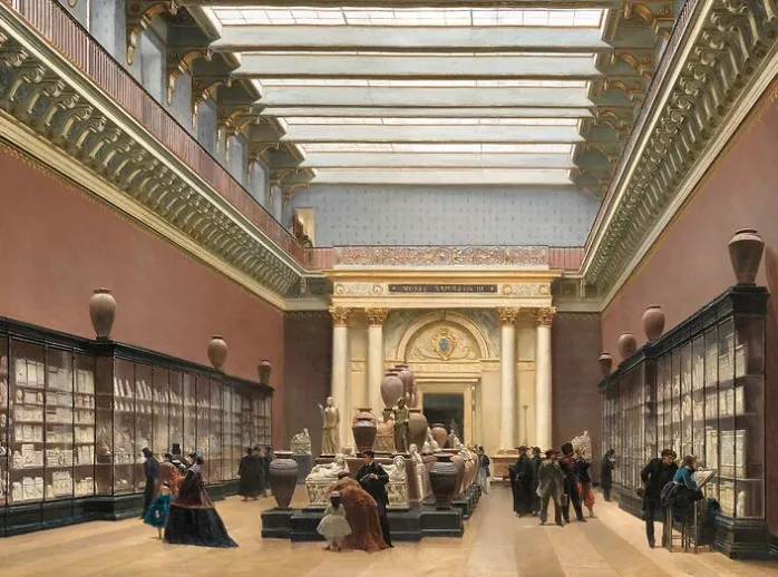 Musée Napoléon III. Salle des terres cuites au Louvre (panneaux acryliques)