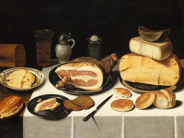 Nature morte au jambon (affiches d'art encadrées)