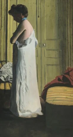 Nu dans un intérieur, femme retirant sa chemise (panneaux acryliques)