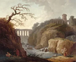Paysage avec aqueduc et torrent (toiles sur châssis)