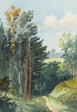 Paysage avec chemin descendant, Bois Guillaume (près de Rouen) (panneaux aluminium)