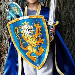 New Épée de chevalier en mousse bleue avec emblème Lion doré Habits Et Accessoires|Jouets