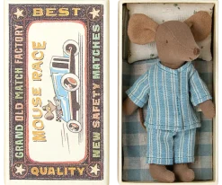 Peluche souris boîte d'allumettes - bleu