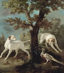 Perle et Ponne, chiennes de la meute de Louis XV (panneaux aluminium)