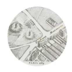 Petite assiette "Plan de Turgot" - Or, Porcelaine
