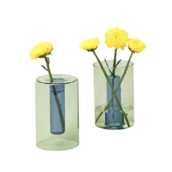 Clearance Petit vase réversible Vert/bleu - Block Design Design|Art De La Maison