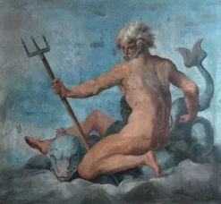 Discount Plafond de la Galerie des assiettes : Neptune sur un dauphin (panneaux acryliques) Panneaux Acryliques|Toiles Sur Châssis