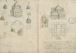Plans et élavations d'églises à coupoles (toiles encadrées)