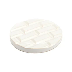 Hot Plaque Rivoli grès émaillé - ⌀ 11,5 cm - Blanc Meudon - Déjà-vu Paris Design