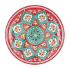 Plat en céramique Fleur Rouge /turquoise - Ø 30cm - La maison Ottomane