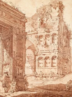 Sale Plusieurs personnes parmi des ruines antiques (toiles encadrées) Toiles Encadrées|Affiches D'Art Encadrées