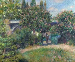 Pont du chemin de fer à Chatou ou Les Marronniers roses (panneaux aluminium)