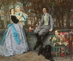 Portrait de la famille du marquis de M., dit aussi Le Marquis et la marquise de Miramon et leurs enfants (détail), 1865 (panneaux aluminium)