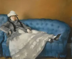 Best Portrait de madame Edouard Manet sur un canapé bleu (panneaux acryliques) Panneaux Acryliques|Toiles Encadrées