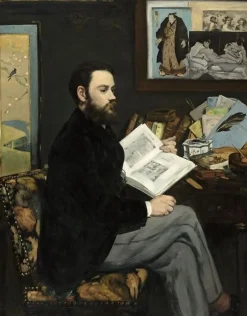 Portrait de M. Émile Zola (détail) (panneaux aluminium)